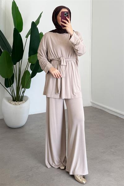 Kemerli Oyşo Takım - Bej