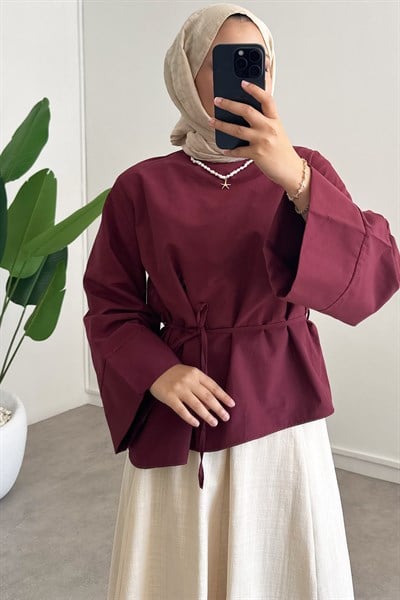 Kermerli Volan Tunik - Bordo