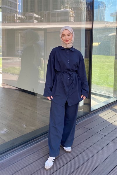 Keten Çift Dügme Takım - Lacivert