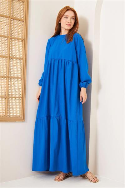 KETEN ELBİSE 4-6492 - İNDİGO