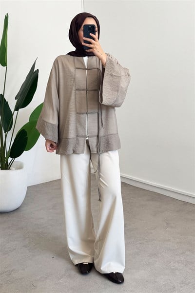 Kimono Ceket - Bej