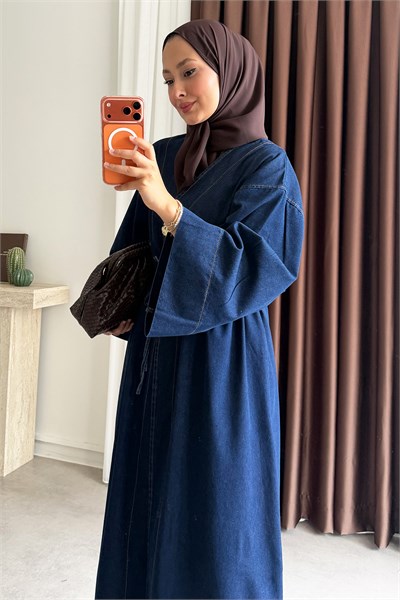 Kimono Denim Takım - Koyu Kot