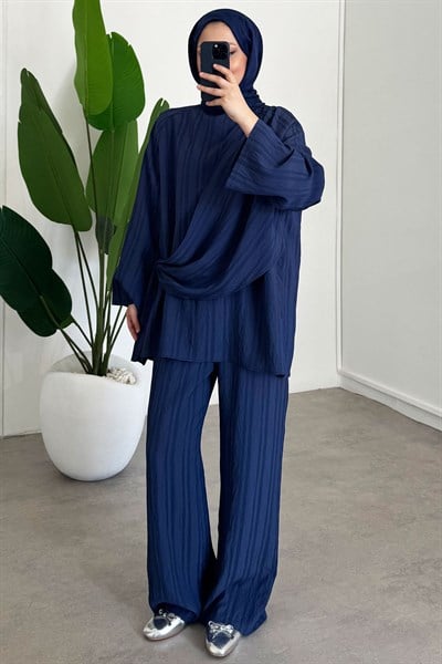 Kruvaze Baglama Takım - Lacivert