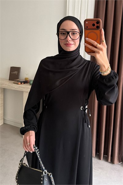 Kuş Gözlü Oysh Elbise - Siyah