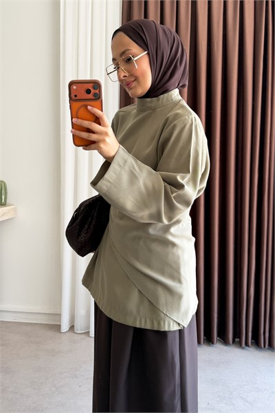 Kuşaklı Tunik - Olive