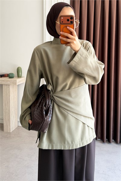 Kuşaklı Tunik - Olive