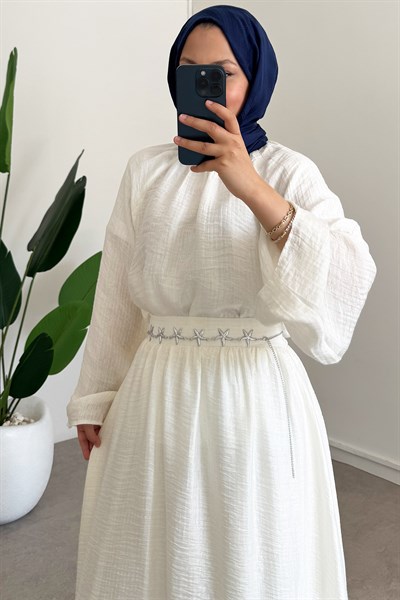 Lena Etekli Takım - Beyaz
