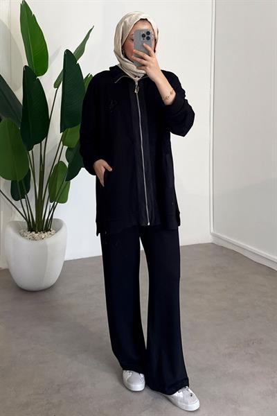 Nakış Detaylı Takım - Siyah