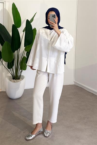 Nakışlı Ceket - Ekru