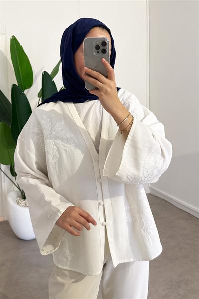 Nakışlı Ceket - Ekru