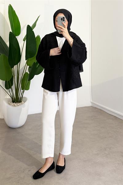 Nakışlı Ceket - Siyah