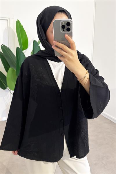 Nakışlı Ceket - Siyah