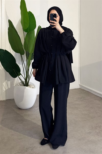 Omuz Patlı Takım - Siyah