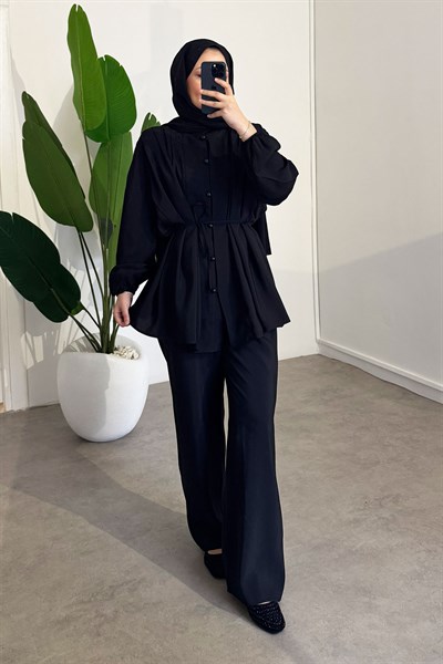 Omuz Patlı Takım - Siyah