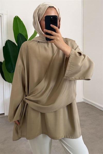 Önden Bağlama Tunik 9-61408 - Haki Yeşil