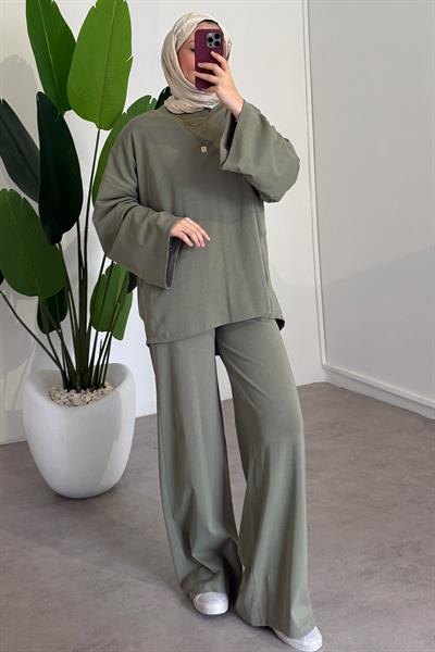 Oversize Basıc Takım - Haki Yeşil