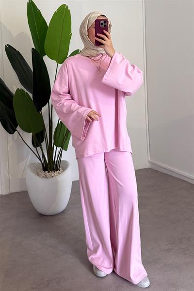 Oversize Basıc Takım - Pudra