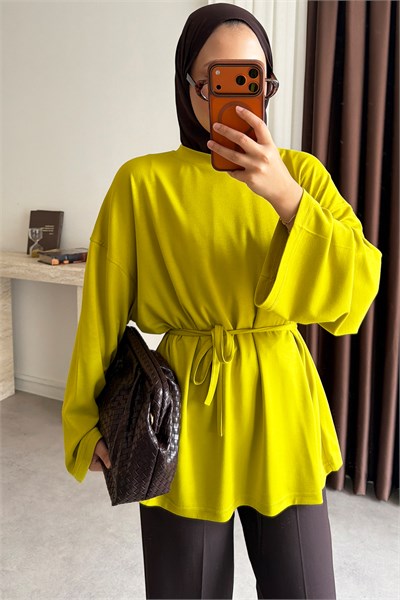 Oversize  Oysh Tunik - Fıstık