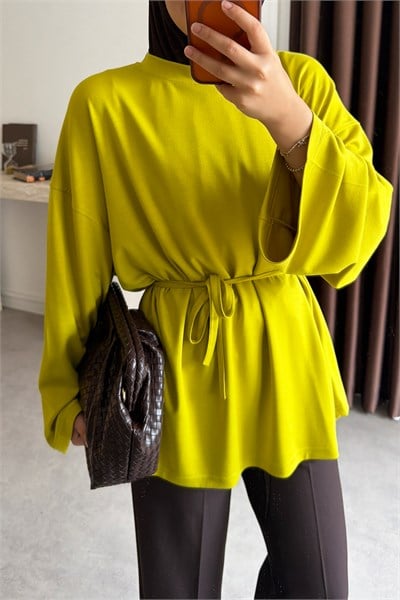 Oversize  Oysh Tunik - Fıstık