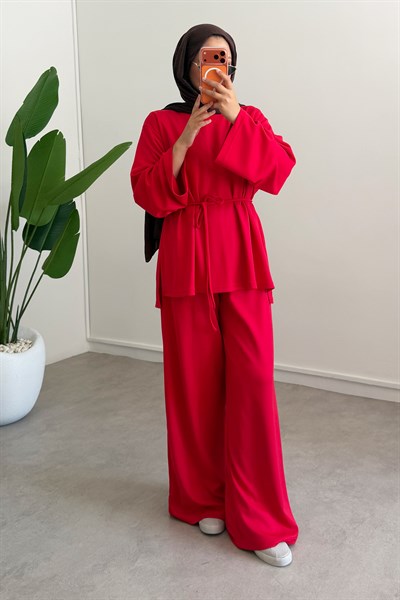 Oversize Oyşo Takım - Kırmızı
