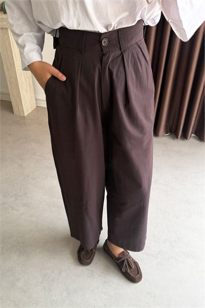 Oversize Pantolon - Kahverengi