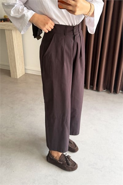 Oversize Pantolon - Kahverengi