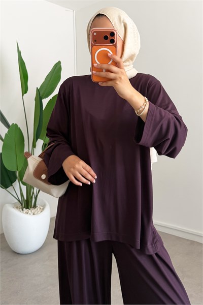 Oysh Pantolonlu Takım - Bordo