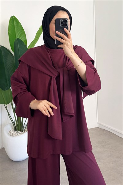 Oyşo Bağlamalı Takım - Bordo