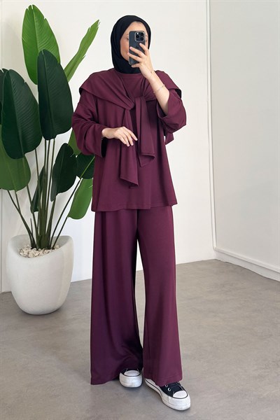 Oyşo Bağlamalı Takım - Bordo