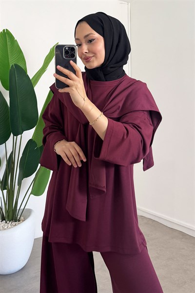 Oyşo Bağlamalı Takım - Bordo