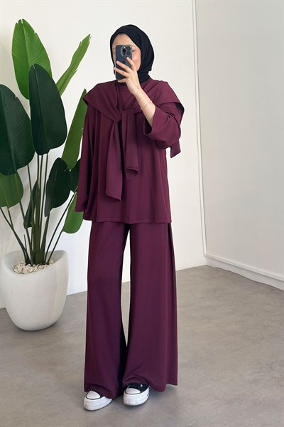 Oyşo Bağlamalı Takım - Bordo