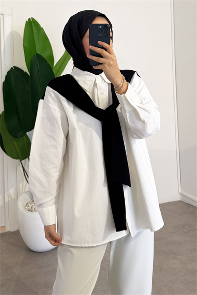 Oyşo Garnili Gömlek - Siyah