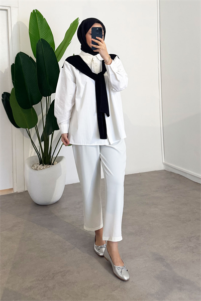 Oyşo Garnili Gömlek - Siyah