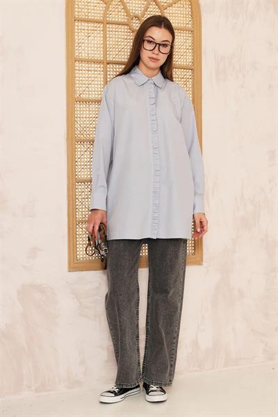 Pat Detaylı Gömlek 4-6698 - GRI