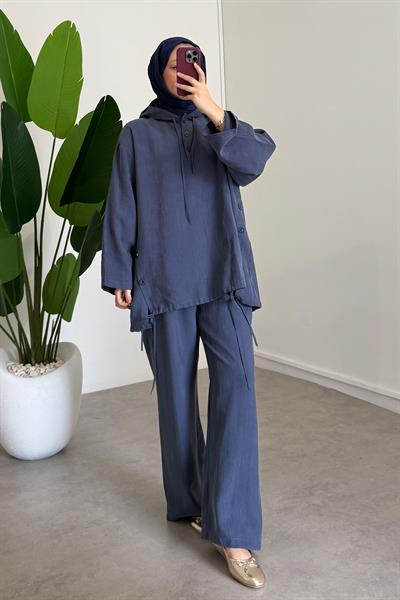 Patlı Kapüşonlu Takım - Lacivert