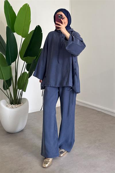 Patlı Kapüşonlu Takım - Lacivert