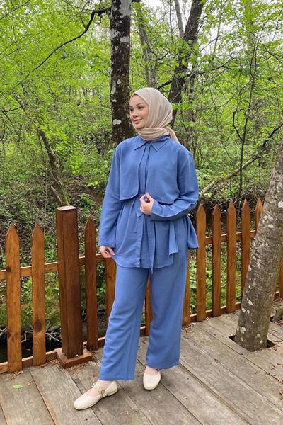 PELERİNLİ TAKIM 9-15835 - LACİVERT