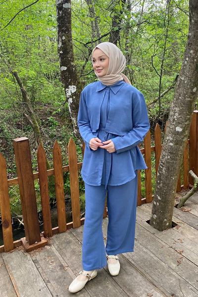 PELERİNLİ TAKIM 9-15835 - LACİVERT