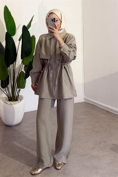 Pelerinli Takım - Haki Yeşil