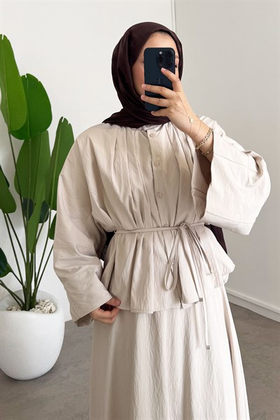 Pileli Cupra Takım  - Bej