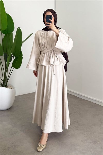 Pileli Cupra Takım  - Bej