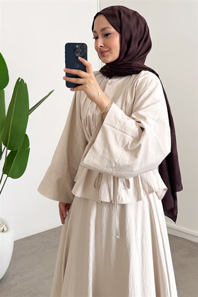 Pileli Cupra Takım  - Bej