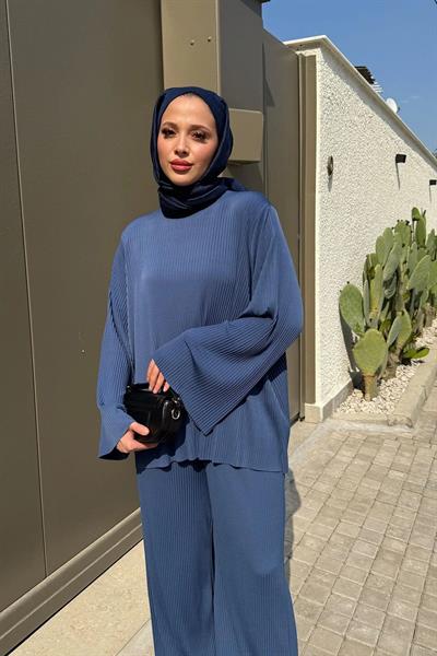 PLİSELİ TAKIM 9-51837 - İNDİGO