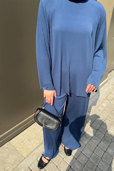 PLİSELİ TAKIM 9-51837 - İNDİGO