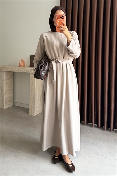 Reglan Kol  Oysh Elbise - Bej