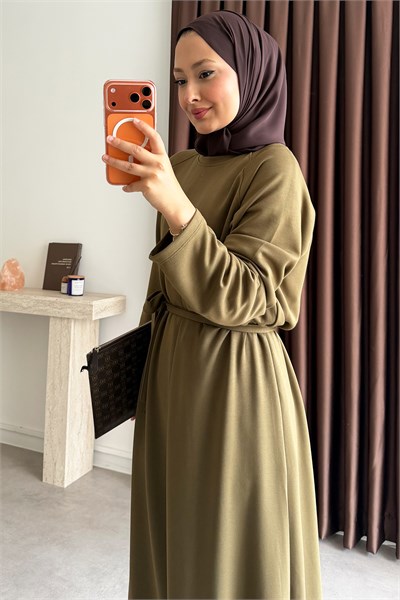 Reglan Kol  Oysh Elbise - Olive
