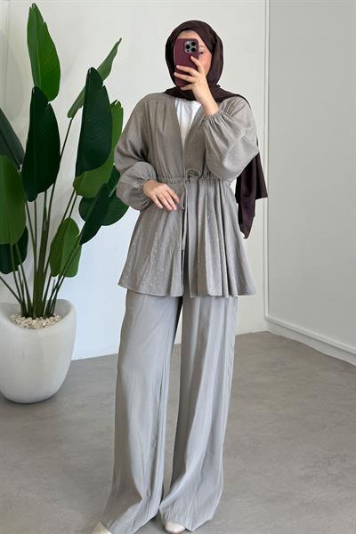 Taş Baskılı Modal Takım - Vizon