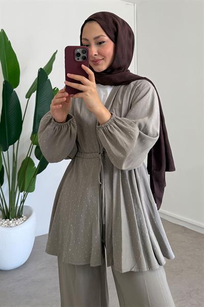 Taş Baskılı Modal Takım - Vizon