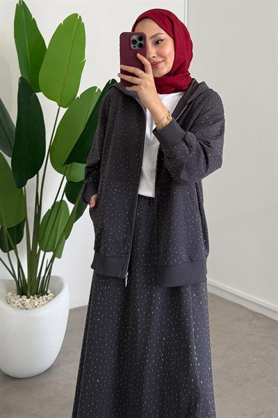 Taşlı Etekli Takım - Antrast