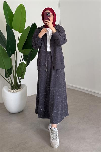 Taşlı Etekli Takım - Antrast